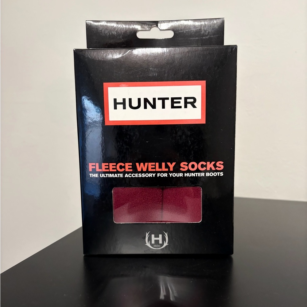 NWT Hunter Tall Fleece Boot Welly Socks - Very Berry - US Size 8-10